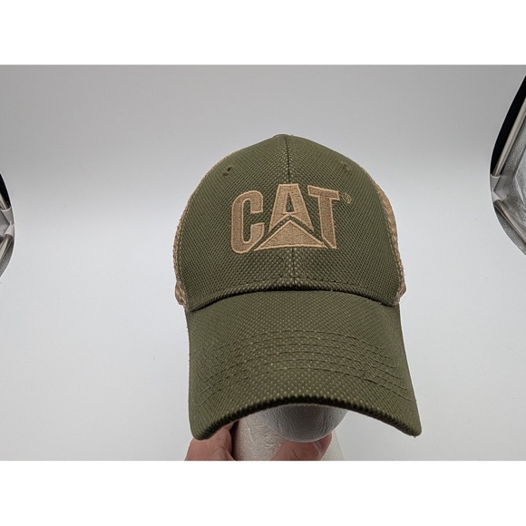 Caterpillar Other - Caterpillar CAT Trucker Hat Olive Green Tan Mesh Back Adjustable Cap EST 1925